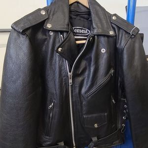 Leather Classic Style Motorcycle Jacket Large NWOT